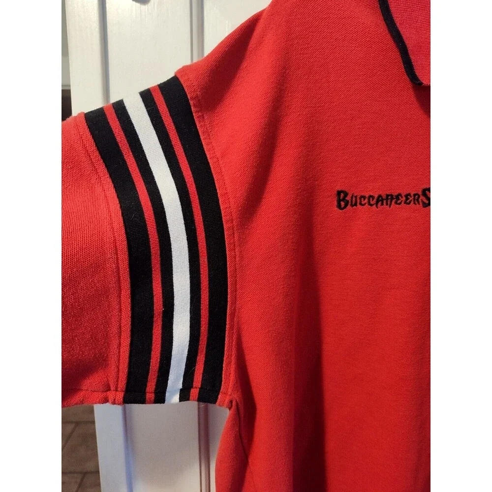 Vintage Tampa Bay Buccaneeers Polo Shirt Adult XLarge Red Black White NFL - Picture 10 of 16